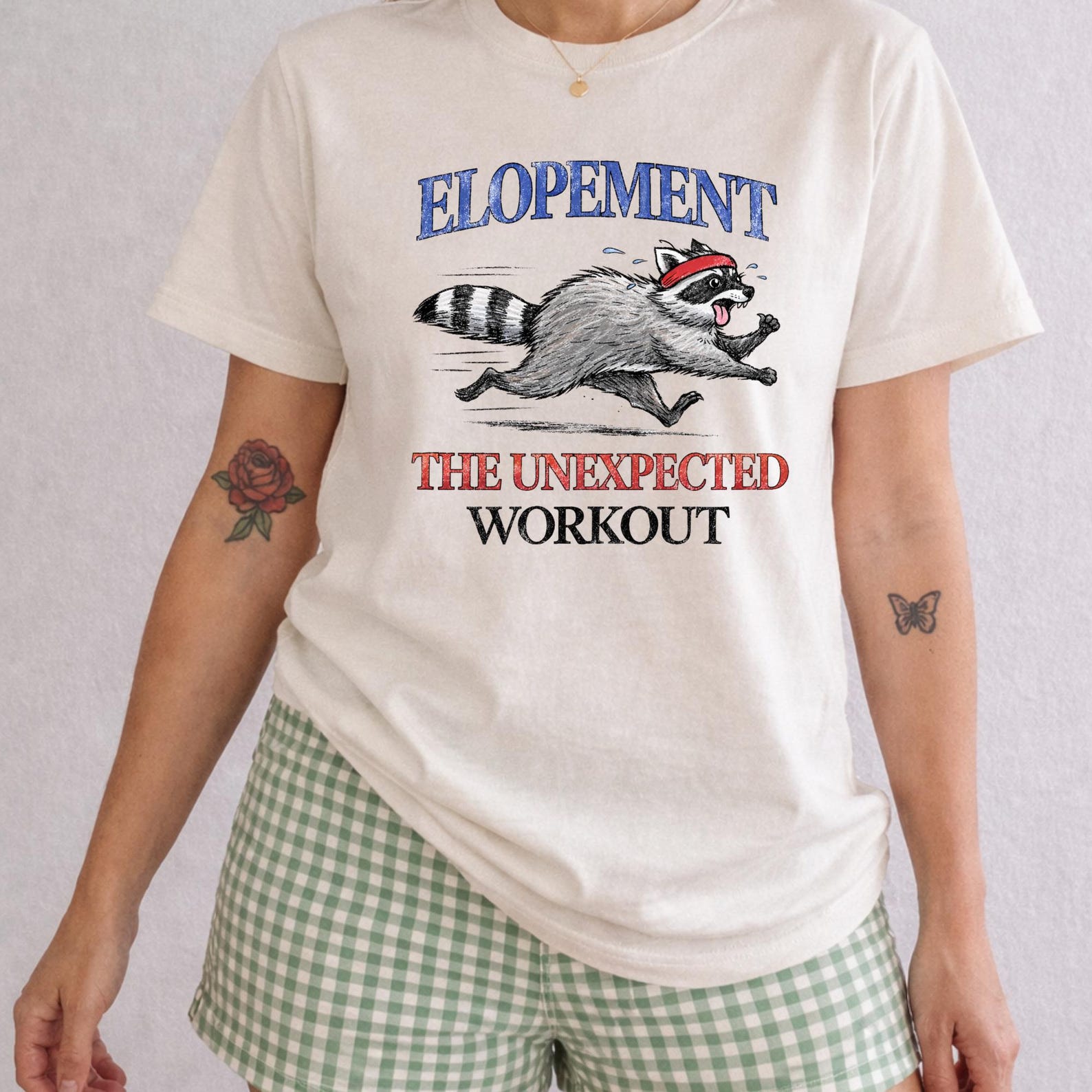 Elopement The Unexpected Workout Raccoon Shirt, Autism Awareness Tee L