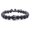 Frosted Black Agate & White Turquoise Beaded Bracelet - New Stock Available