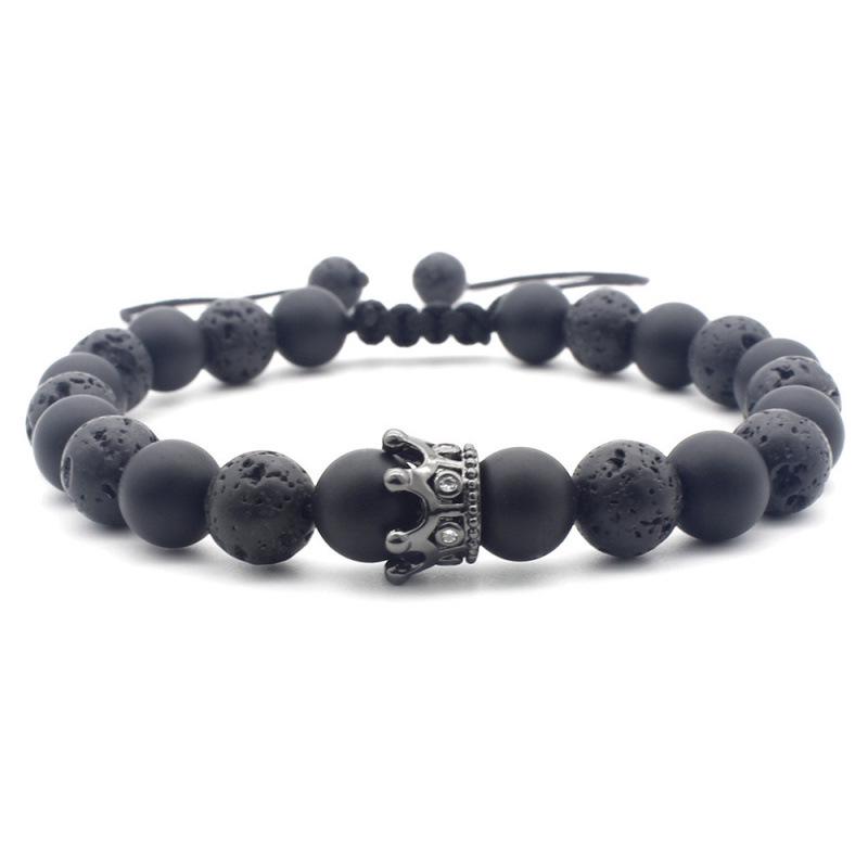 

Frosted Black Agate & White Turquoise Beaded Bracelet - New Stock Available