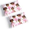 Ballet Girl Pink Cute Ballet Girl Bow Bed Sheet Set, Children's Girl, Breathable and Soft Microfiber Duvet Cover with Pillowcase