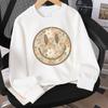 Kids Crewneck Sweatshirt, Floral Smile Face Pattern Print, Soft Comfort Pullover
