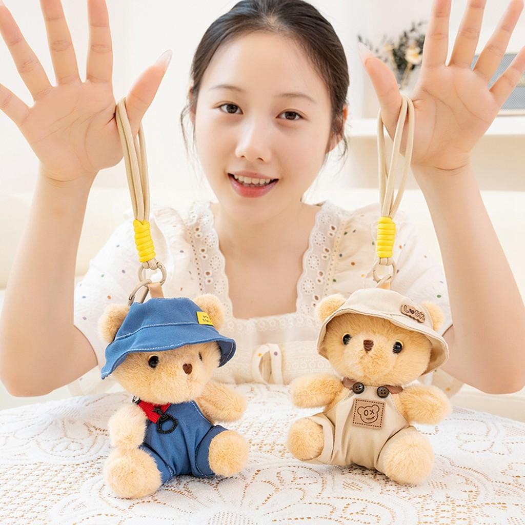 Bear The In Clothes Plush Toy With Hanging Loop Girls Gift School Bag Accessory