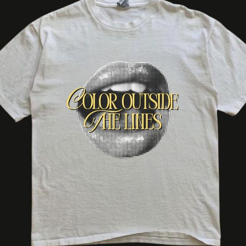 

Summer Fashion Tee Color Outside The Lines T-shirt _ COER Fandom Graphic Tee _ Organic Cotton Unisex Shirt Hip Hop Streetwear Oversized Tshirt XXXL