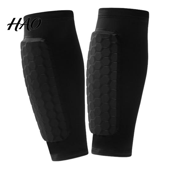 Breathable Compression Leggings Soccer Shin Guards for Kids Youth Adult Calf Hygroscopic Sleeve with Honeycomb Pads Protective Gear Football Padded