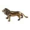 Retro Lion Statue Cute Mini Lion Sculpture Brass Lion King Figurines  Car Ornament