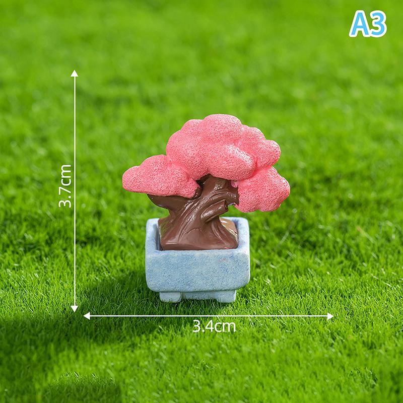 Figurines Miniatures Cute Small Tree Potted Micro Landscape Ornaments For Home Decorations Office Desk Accessories