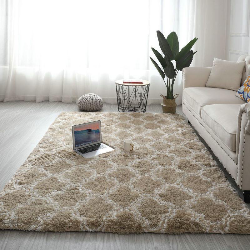 Carpet Shaggy Tie-Dye Carpet Living Room Dirty Resistant Easy Care Household Non-Slip Pad