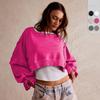 Dam S Street Style Långärmad Pullover Kort Huvtröja