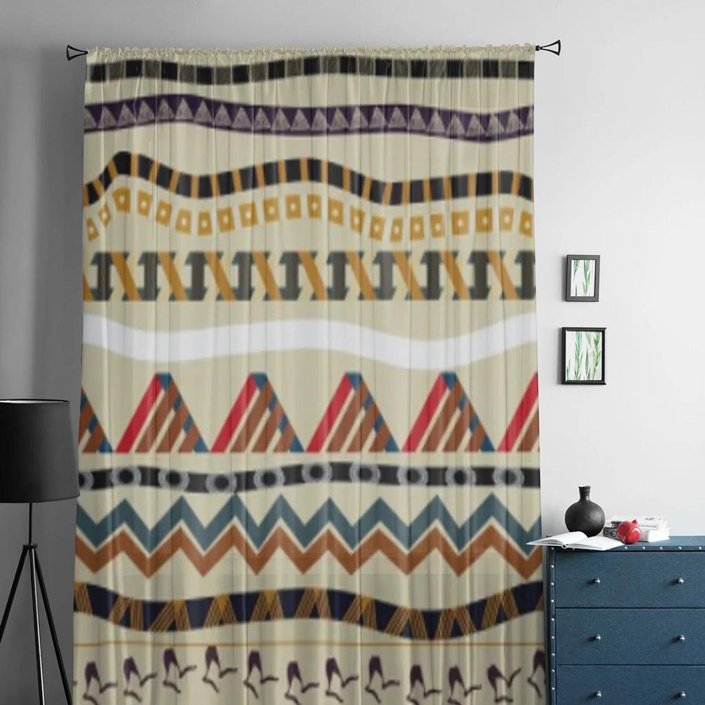 Elemente de stil etnic Perdele de lux din șifon transparent pentru sufragerie Decorare dormitor Voile ferestre Perdele din tul