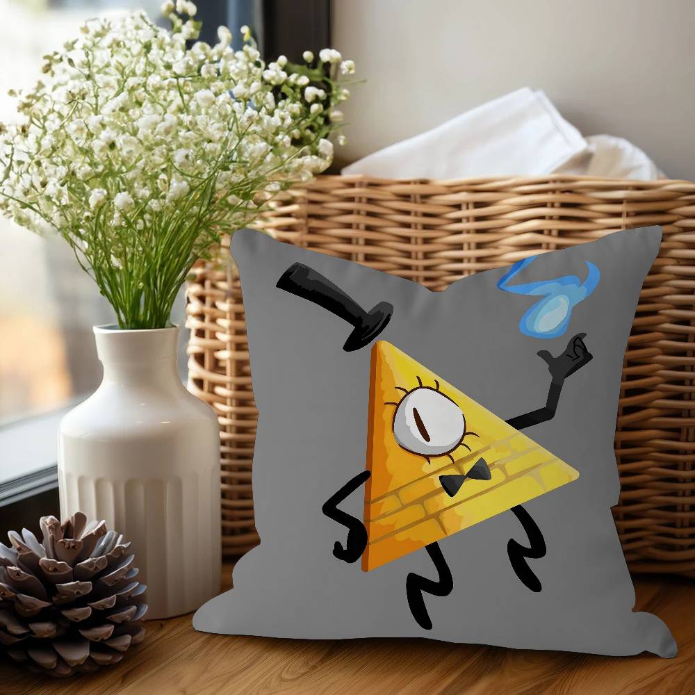Cartoon B-Bill Cipher Cushion Cover Car Throw Pillow Case For Sofa Car Christmas Gift 40x40cm 45x45cm