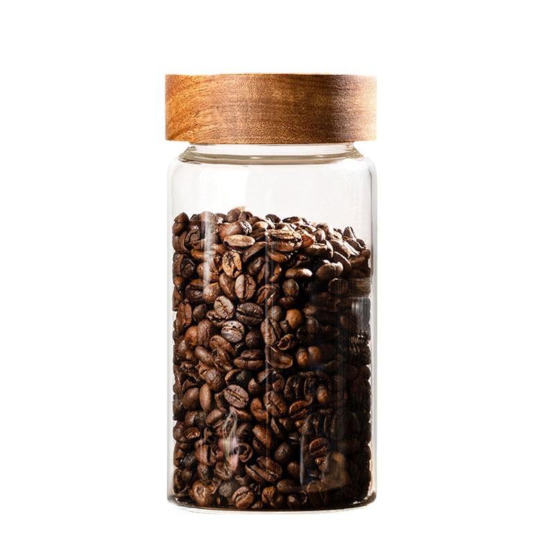 Acacia Wood Lid Glass Jar for Wine Infusion & Moisture-Proof Kitchen Storage