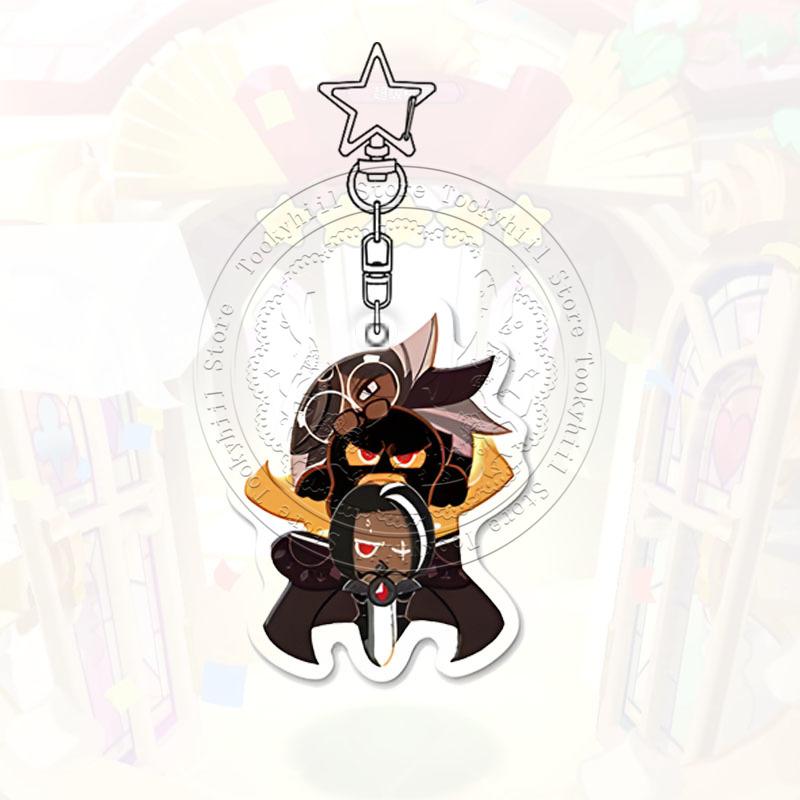 Cookie Run Kingdom Keychain Game Cartoon Coffee Kawaii Student Milk Chocolate Figure Bag Decorate Forester Pendant Birthday Gift