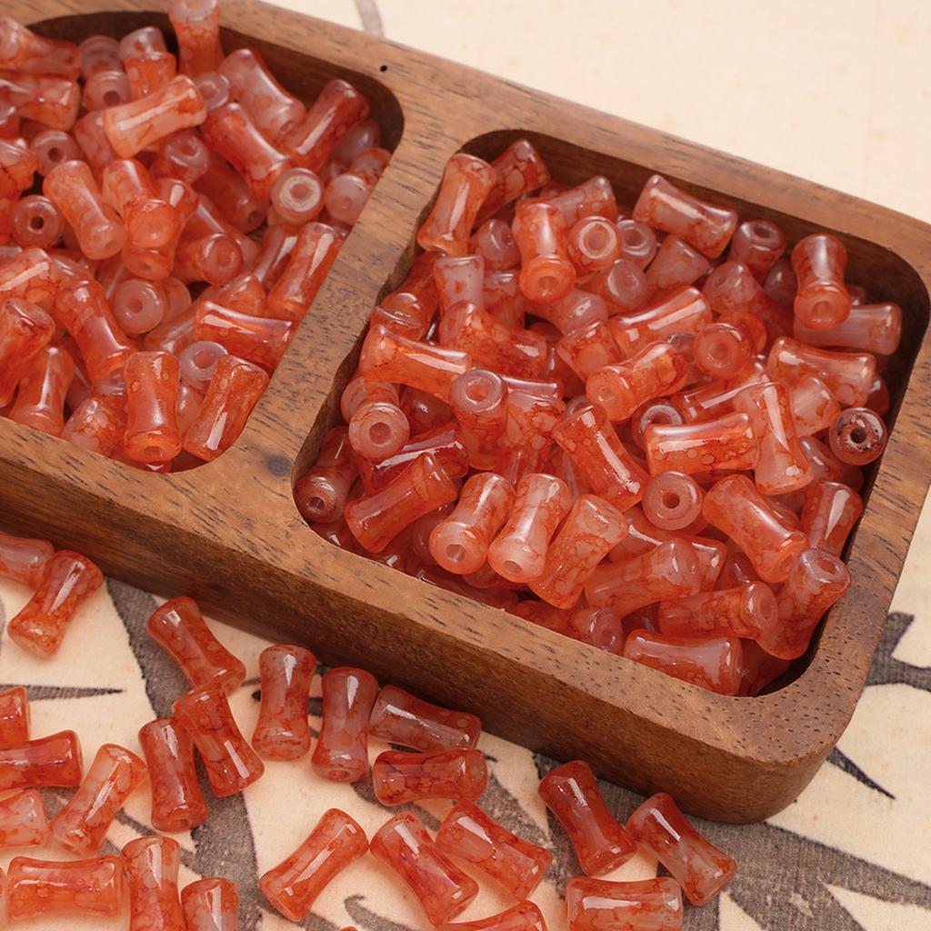 Glass Halo Staining Sprinkles Bamboo Beads Ancient Style Loose Beads Handmade Diy Hand Beaded Beads Accessories Glaze Imitation Jade Beads Materials