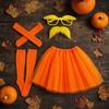 Halloween Costume Set Orange Knit Funny Cosplay Outfit for Adults