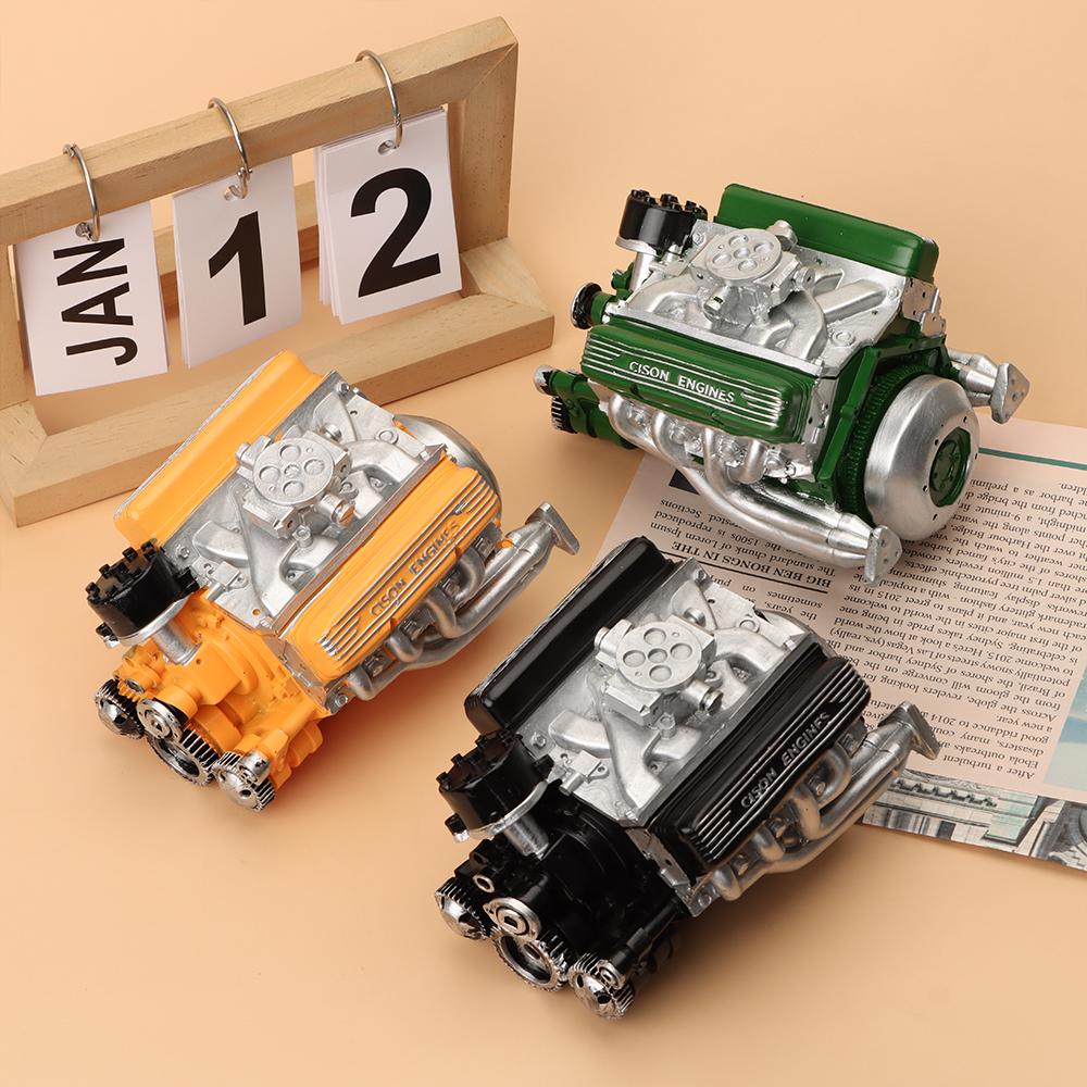 Creativity Simulation V8 Model Engine Kit DIY Crafts Car Engine Model Ornaments Resin V8 Car Engine Model for Adults Gift