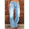 Women's Tulip High Waist Raw Edge Jeans NK205