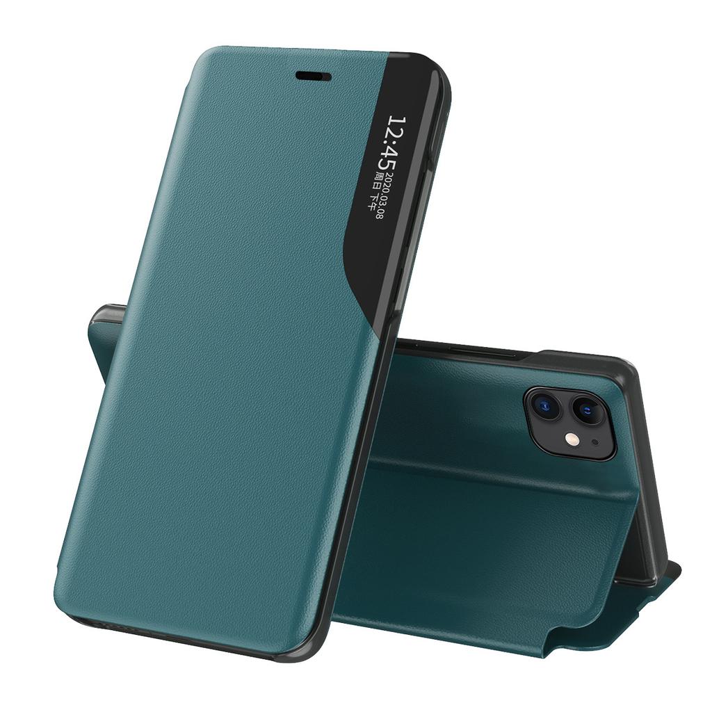 Eco Leather Premium Flip Cover with Stand for iPhone 13 Pro Max - Green