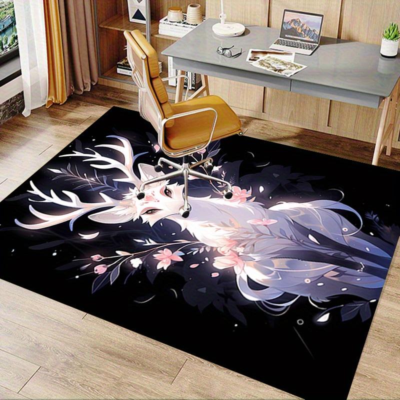 1pc. Magical Deer with Flowers Home Decorative Rug Office Desk Mat Outdoor Carpet Gift for Nature Lovers