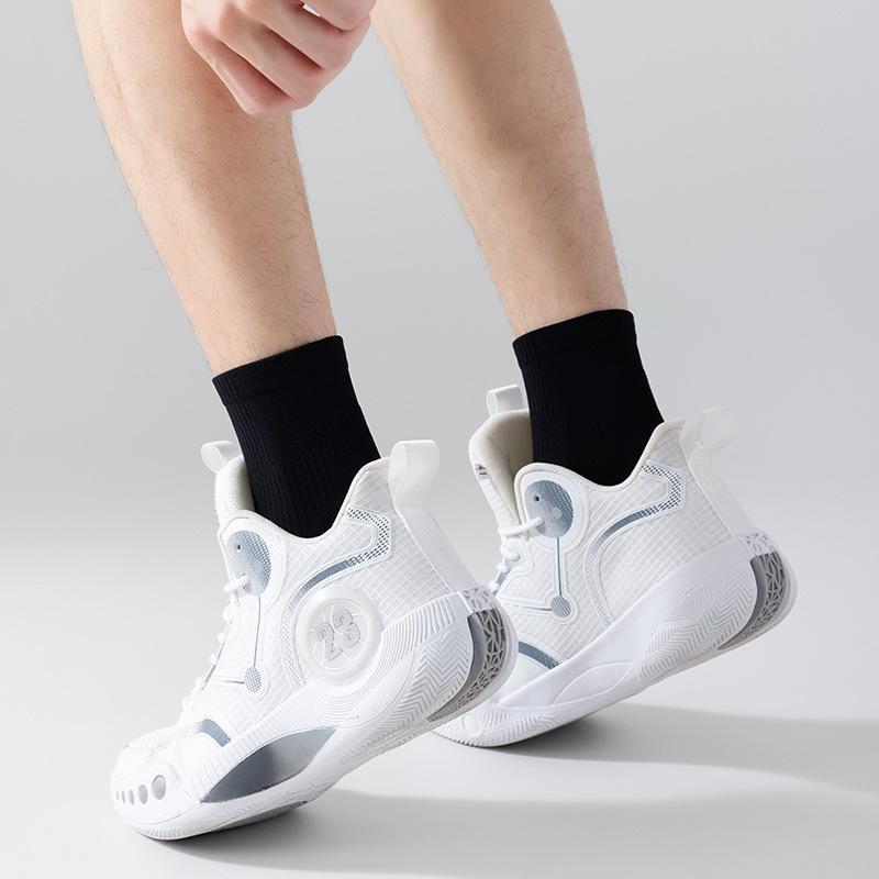 Unisex Breathable Mesh Mid-Calf Sports Socks, Non-Slip Towel Bottom for Autumn/Winter Running and Basketball