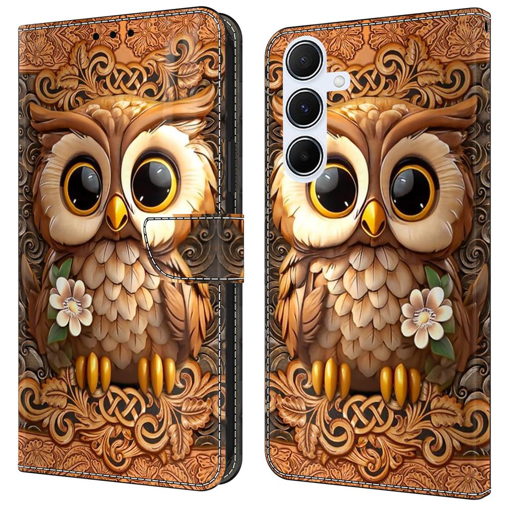For Samsung Galaxy A05s 4G Case Pattern Printed Protective Cover TPU+PU Leather Flip Phone Case