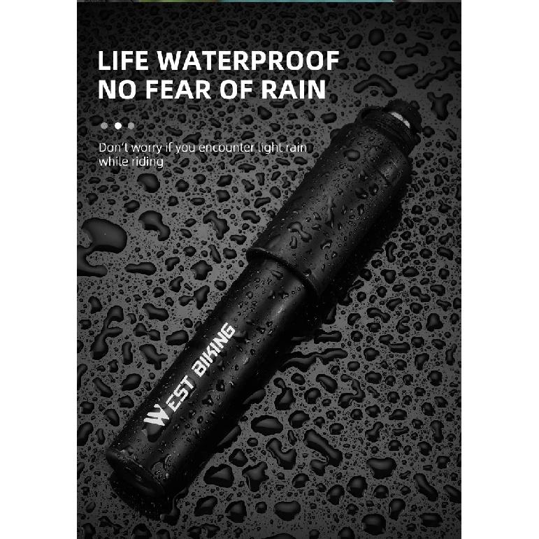 WEST BIKING Mini Portable Bicycle Pump 110PSI Hand Air Pump MTB Road Bike Tire Inflator With Extension Hose Cycling Accesories