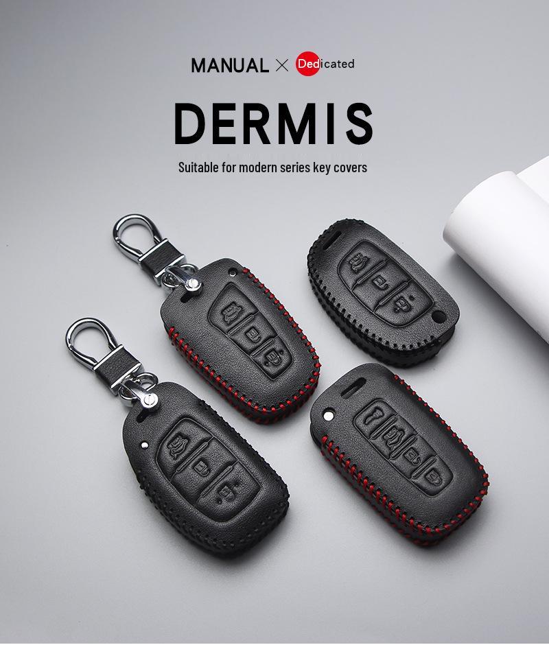 Hyundai Genuine Leather Key Case for Santa Fe, ix35, Mistra, Elantra, Reina, Veloster, Sonata
