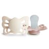 FRIGG Butterfly Silicone Set of Muted Butterfly Silicone Pacifier, 2, Newborn, Cute, Nordic, Colors, 0-6 Months, Pacifier, Blush/Cream