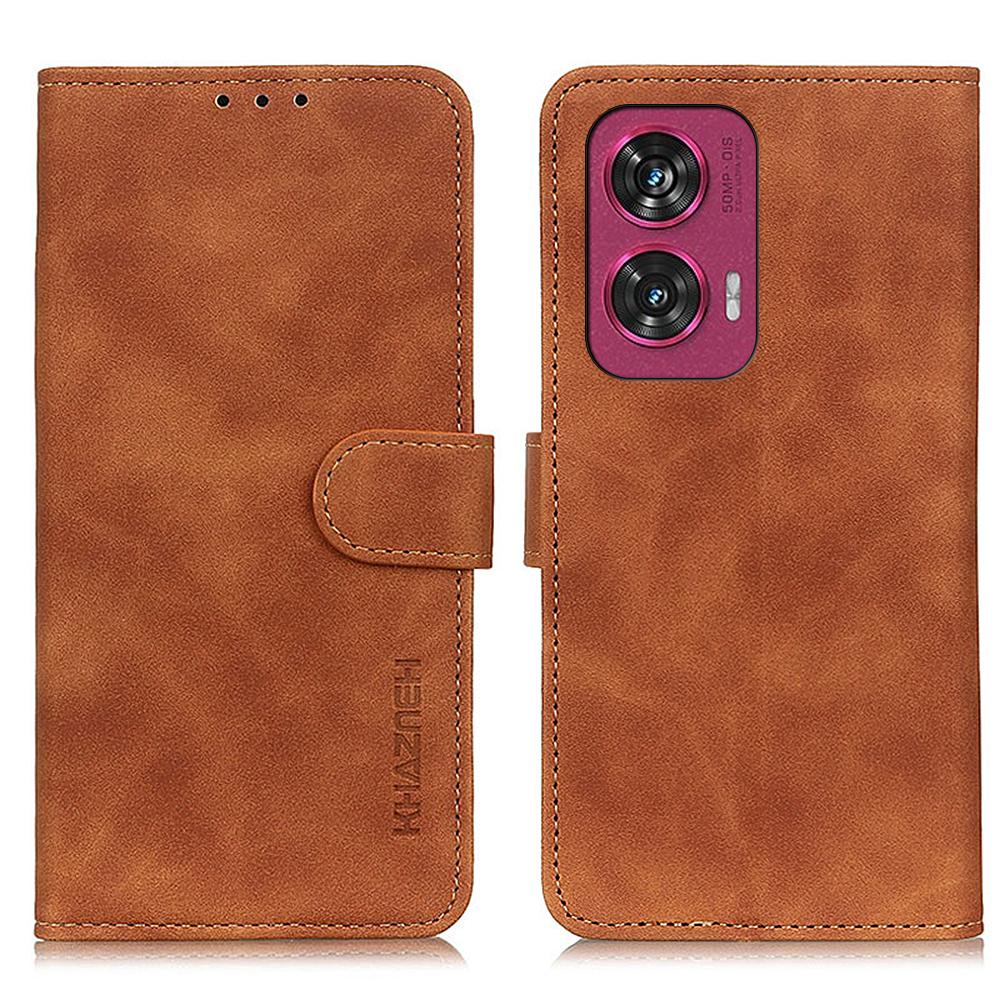 KHAZNEH For Motorola Edge 50 Fusion 5G Case Card Slots Wallet Retro Leather Phone Cover