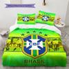 Brazil National Football Team  Pattern Bedding Quilt Set  Home Decoration  Gift (1 * duvet cover + 2 * pillowcase  without core)