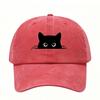 Small Black Cat Print Retro Street Feng Shui Wash Men and Women Baseball Cap Casual Outdoor Sun Hat