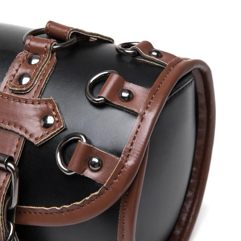 Motorcycle Saddlebag Front Handlebar Bag PU Leather Sissybar Storage Pouches Suitable for Tools&Essential, Daily Commute
