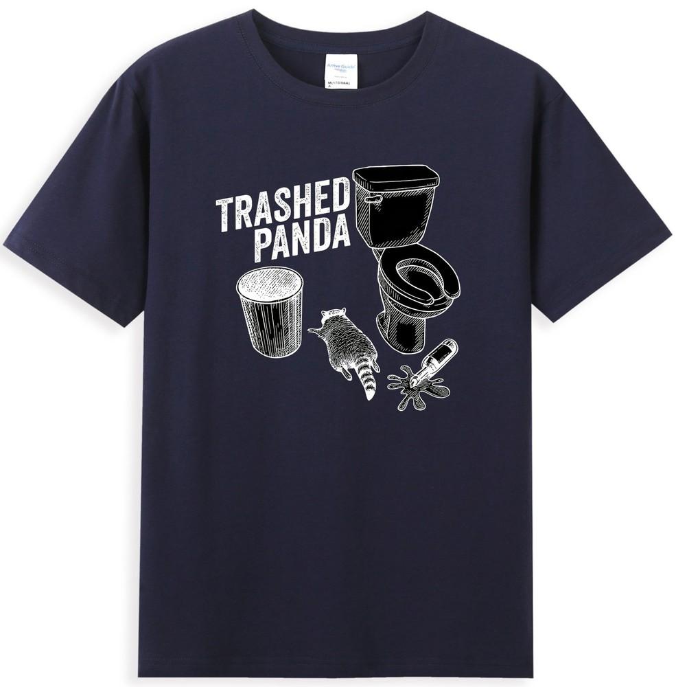 Trashed Panda Funny Raccoon Gets Drunk Design Unisexs TShirt S