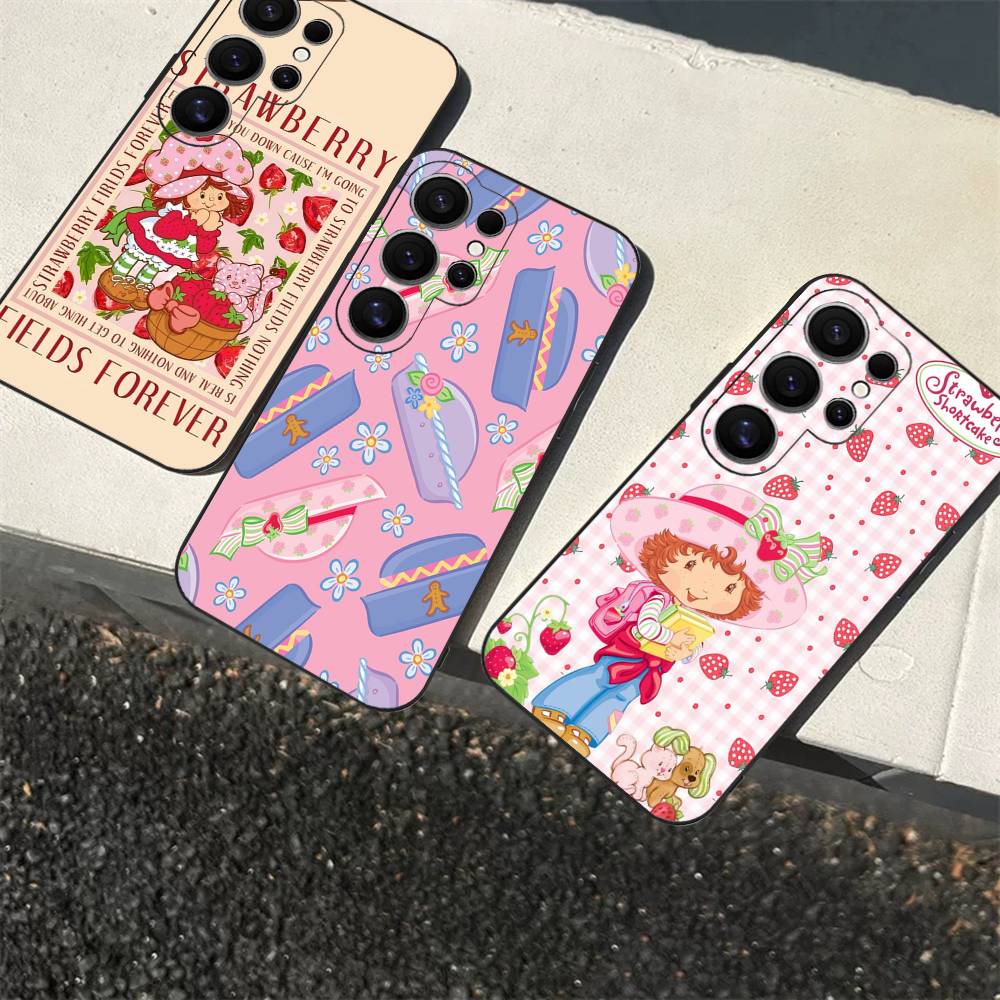 S-Strawberry-shortcake Girl Phone Case For Samsung S 24 Fe 25 Ultra Plus 20 Lite 21 30 22 23 24 22 Ultra 5G Fundas