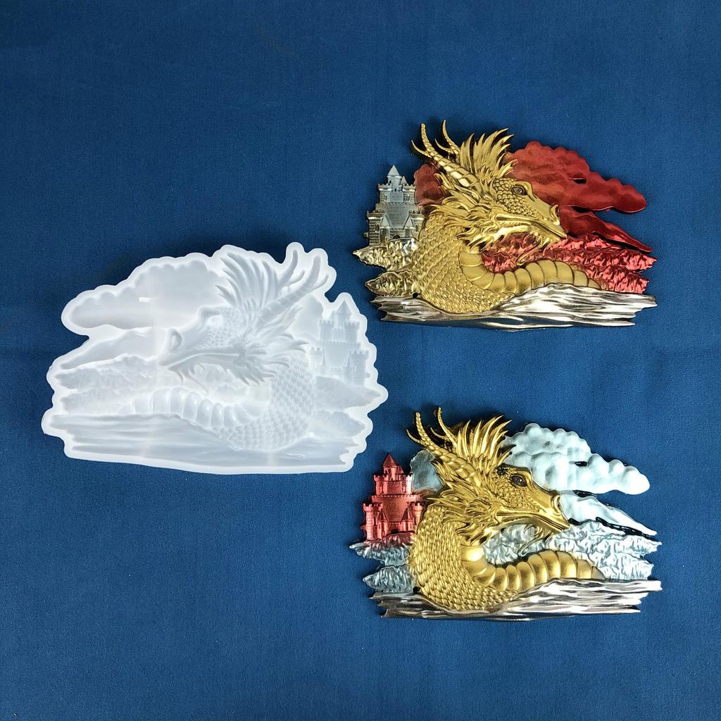 Dragon Pendant Wall Hanging Mold Wall Stickers Dragon Wall Hanging Semi-dimensional Dragon Ornaments Silicone Molds