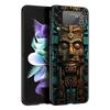 Vintage Totem Painting Hard PC Phone Case For Samsung Galaxy Z Flip 7 6 5 4 Black Cover For Galaxy Z Flip3 Foldable Fundas Shell