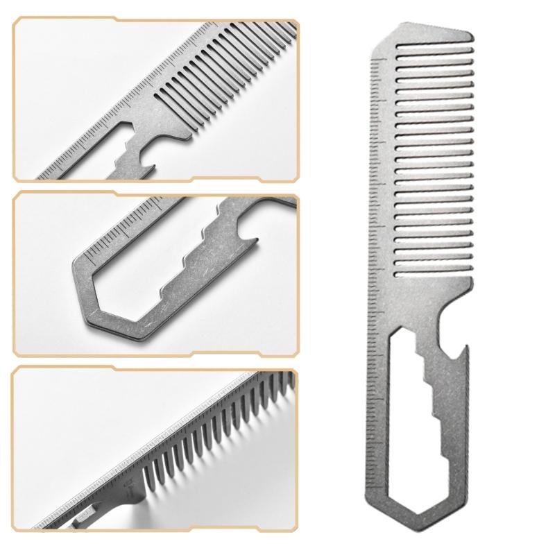 Titaniums Alloys Comb Camping Multifunctional Wrenches Ruler Bottle Openers for Camping and Outdoor Use