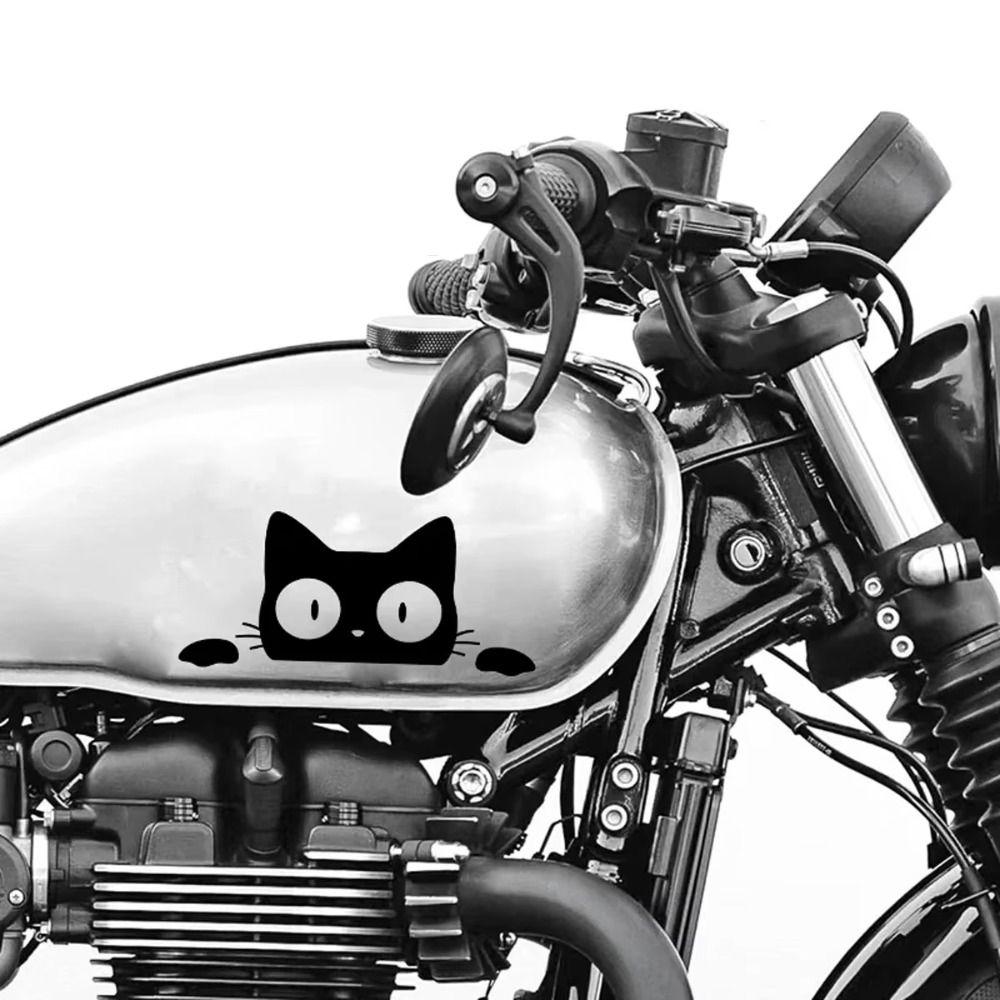 10pcs Waterproof Funny Kitty Decals Black White Car Styling Cover  Electric Motorcycle Stickers