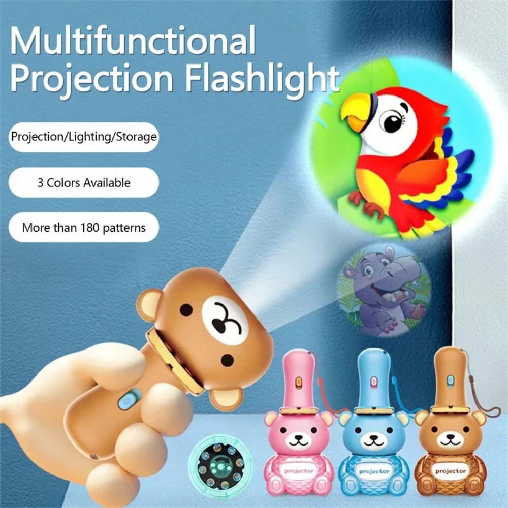 Cartoon Bear Bear Flashlight Projector Cognition Children Luminous Toys  Kindergarten