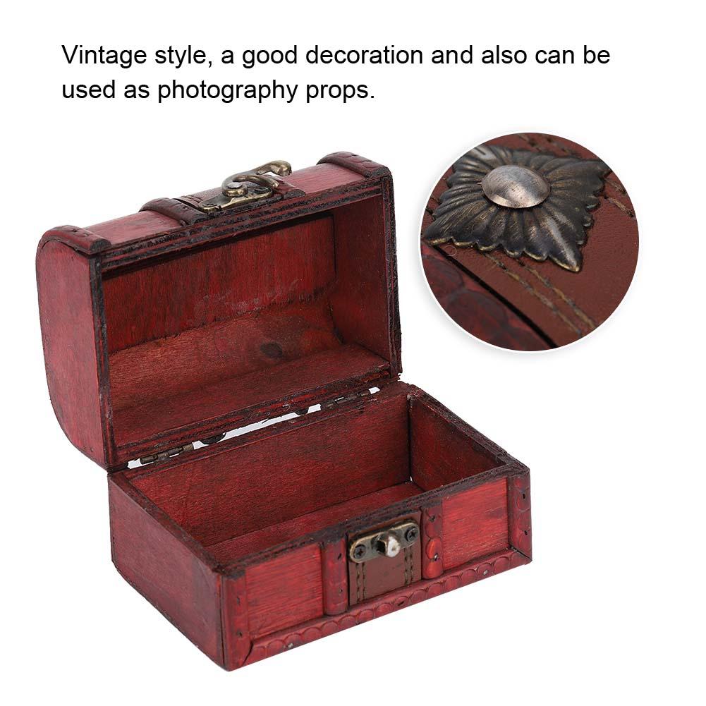 Vintage Wooden Jewelry Storage Box Handmade Wooden Decorative Display Case