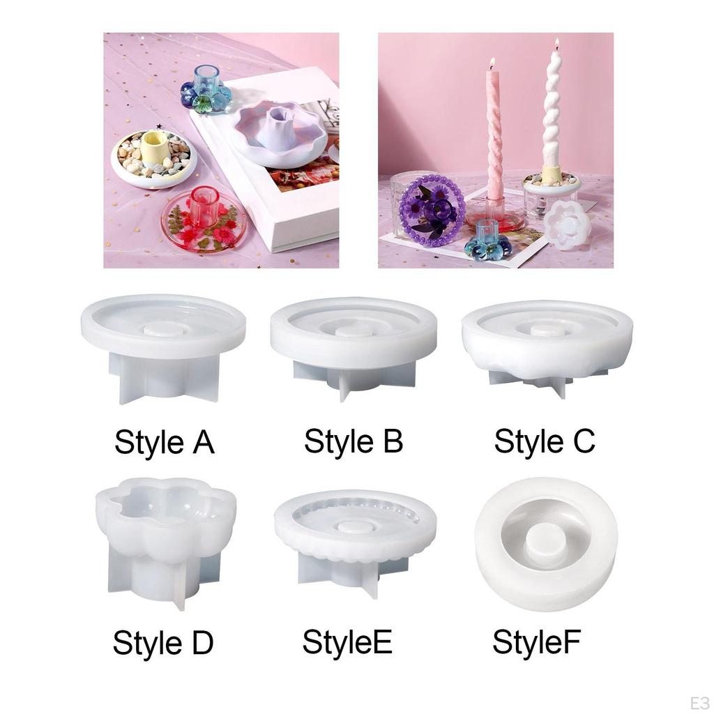 Candlestick Silicone Model, Epoxy Resin Flexible Craft Making Tool Reusable Candle Holder Casting