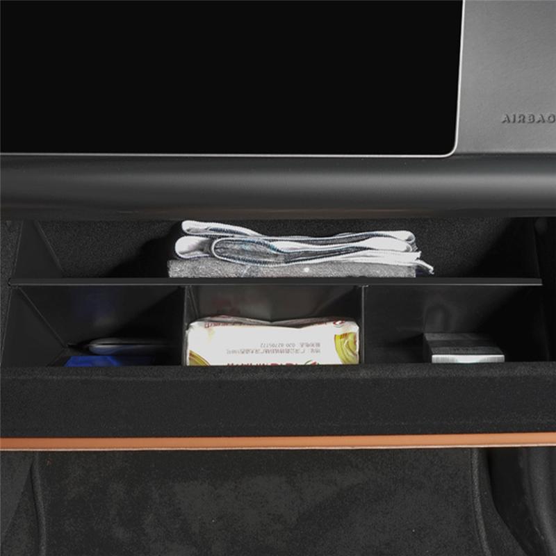 1 PCS Co-Pilot Glove Box Partition Storage Box,Passenger Storage Box, Black ABS For Lixiang L7 L8 L9