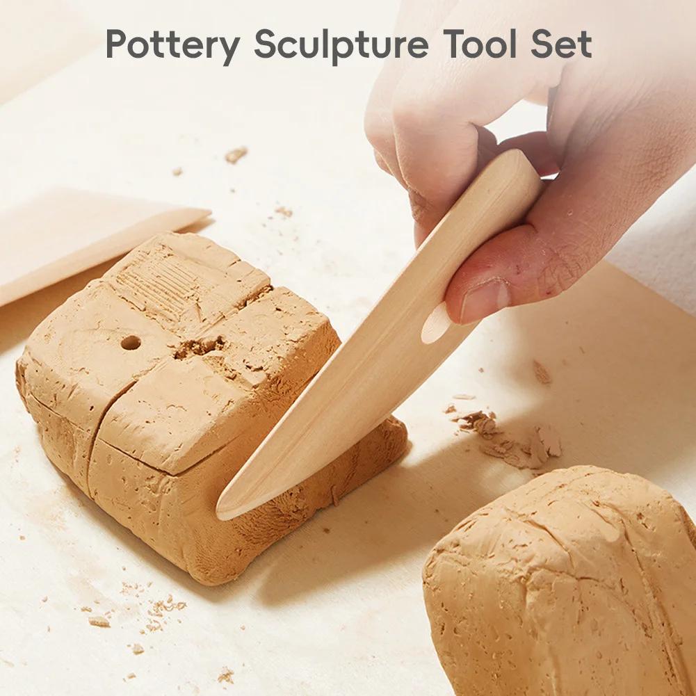 Wooden Pottery Tools Pottery Tool Assortment Pottery Tools Set for Ceramics Clay Carving Shaping 5 Piece Wooden Rib for Ceramic