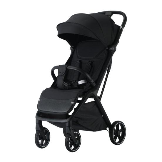 

Складная детская коляска Портативное сиденье с высоким обзором с корзиной для хранения, подстаканником, крючком, солнцезащитным козырьком, колесами с амортизацией, дорожная коляска для младенцев и малышей чёрный
