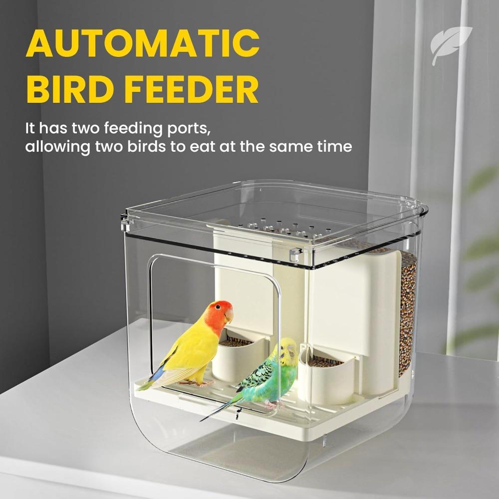 Transparent Automatic Feeding Device Large Capacity Bird Food Dispenser  Balcony