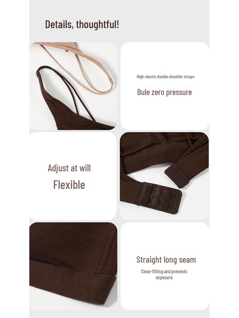 Luxuriöses Kaschmir-Triangel-BH-Set für Damen - Atmungsaktiv, Bequem, Hochelastisches Deep-V-Design