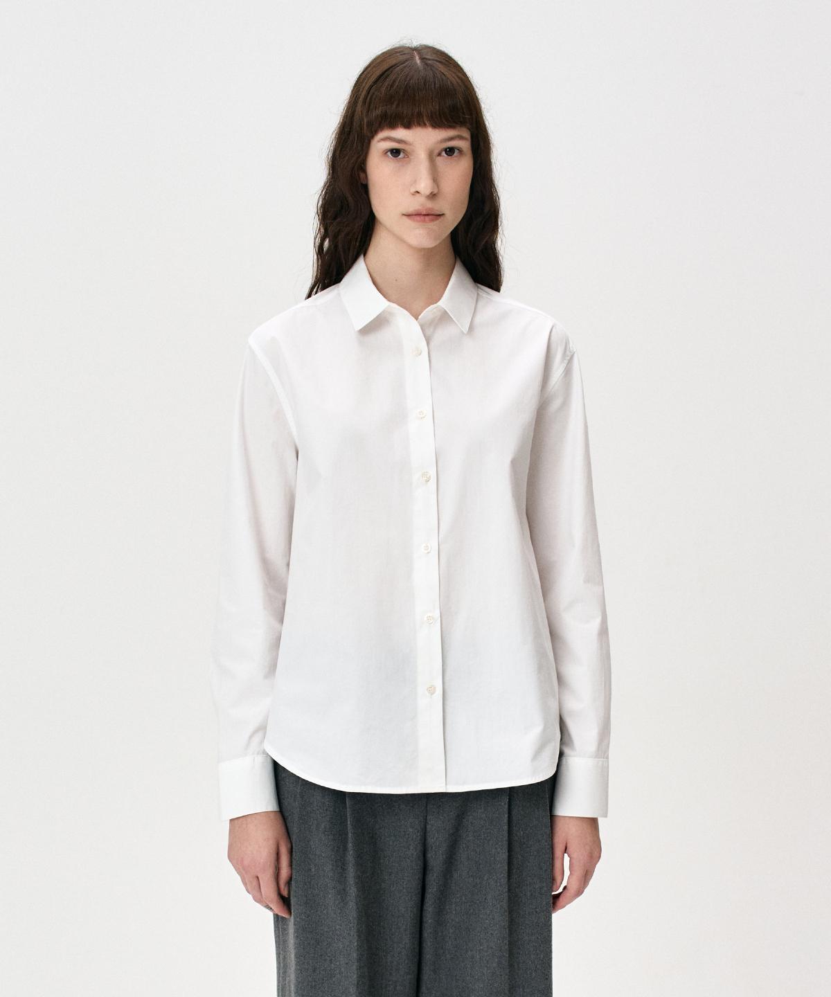 Ridipy Basic Cotton Shirt (Ivory) Ivory/M