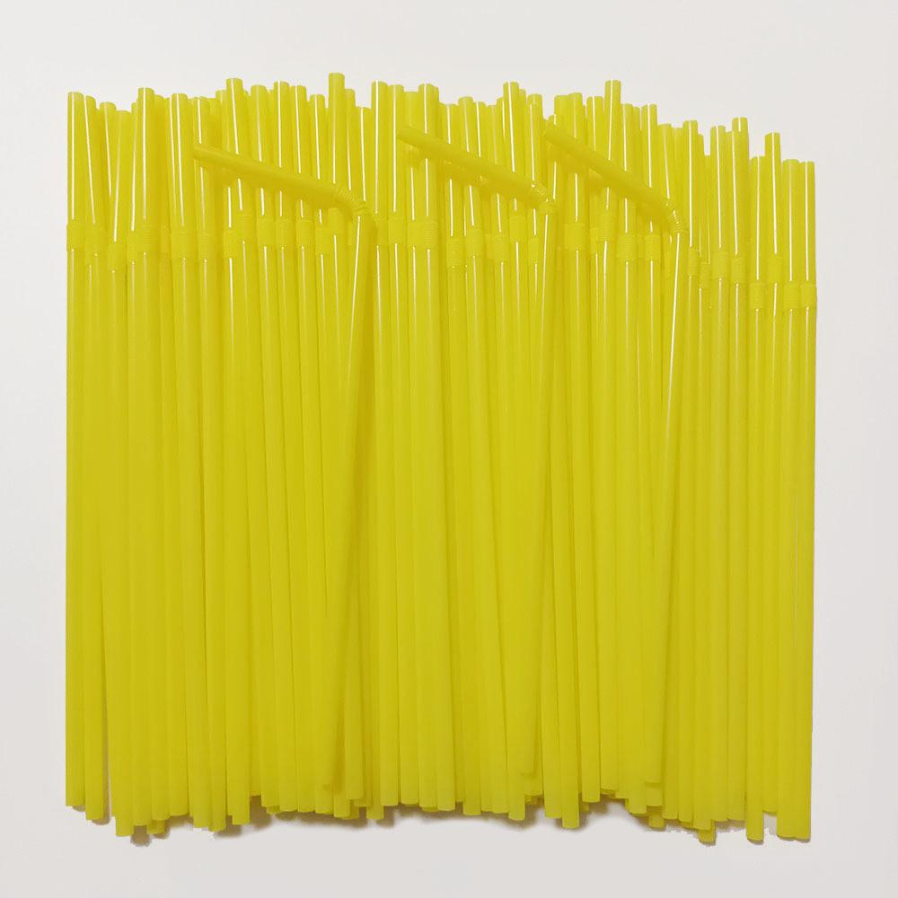Food Grade Colored Flexible Plastic Drinking Straws For Juice And Milk Tea 100 Pack