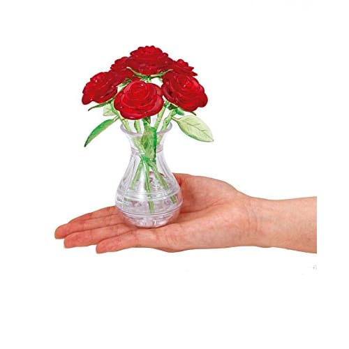 47 piece crystal puzzle 6 rose red