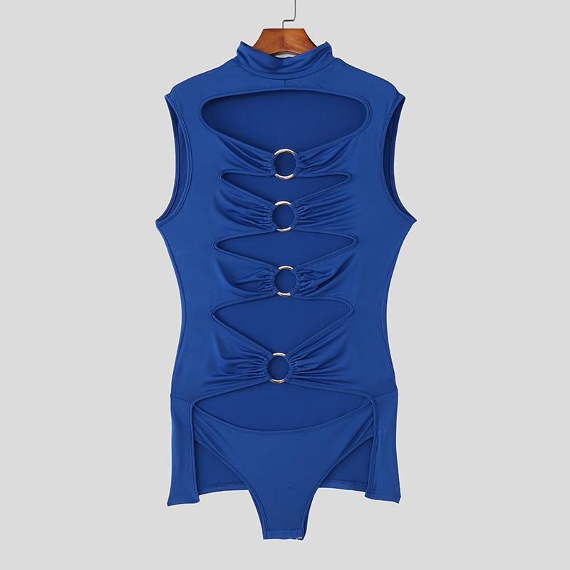 INCERUN Mens Sleeveless Hollow Cutout Fitness Briefs Bodysuit Jumpsuits