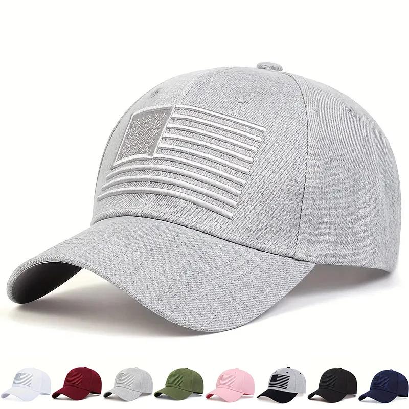 Yiran Bag Women's Unisex American Flag Embroidery Baseball Caps Spring Autumn Outdoor Sunscreen Hat Adjustable Casual Trucker Hats